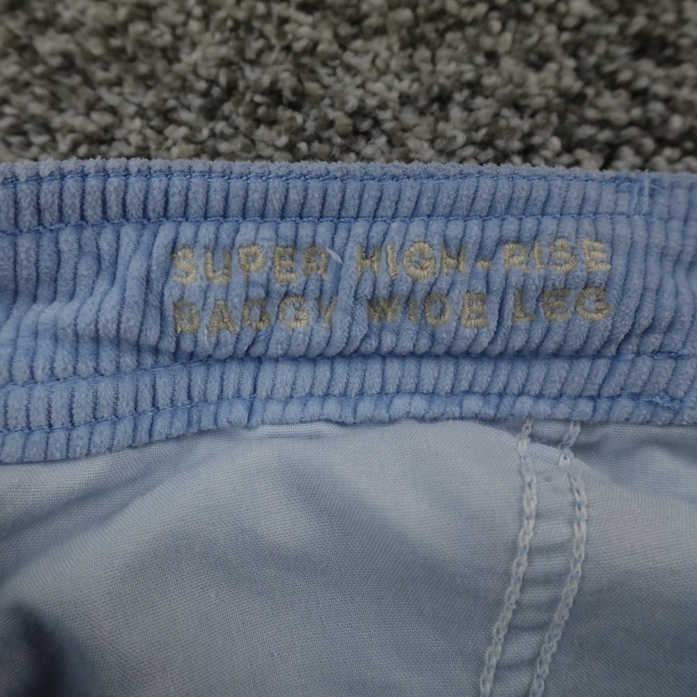 American Eagle Pants Womens 10 Blue Cargo High Rise Baggy Wide Leg Rave Stretch - Picture 11 of 16